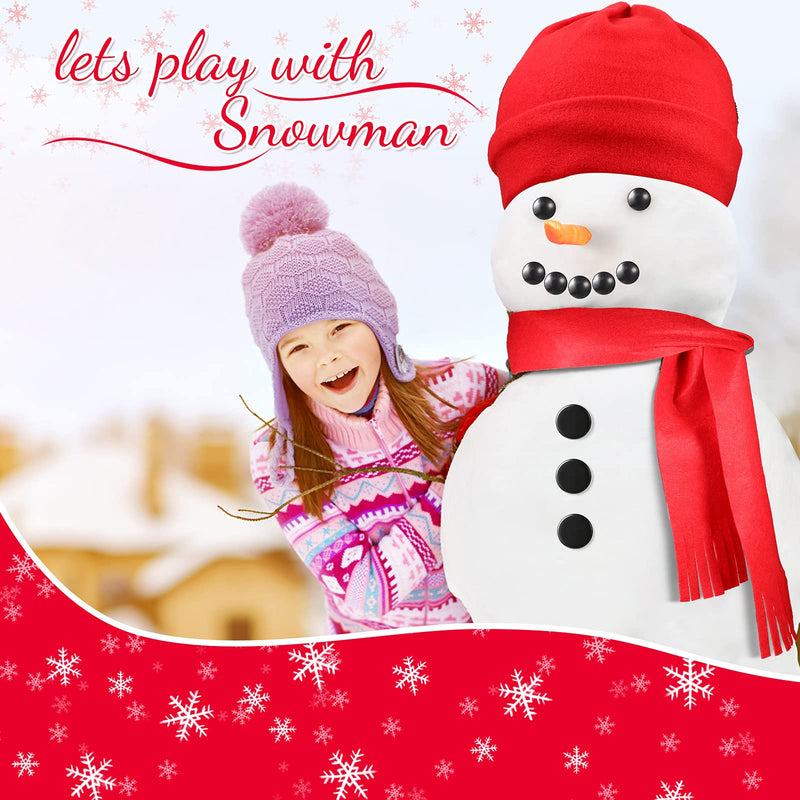 42 Pcs Snowman Decorating Making Kit Christmas Snowman Dress Up Set Winter Holiday Outdoor Kids Toys Xmas Decoration (Beautiful Style) Beautiful Style - PawsPlanet Australia