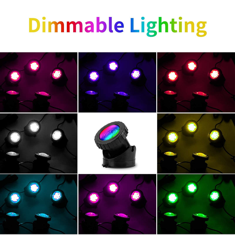 Solar Powered Pond Lights, Waterproof IP68 Submersible Lights with LED Color Changing Spot Light for Aquarium Tank Garden Pool Fountain Waterfall (Set of 2 Lights) Set of 2 Lights - PawsPlanet Australia
