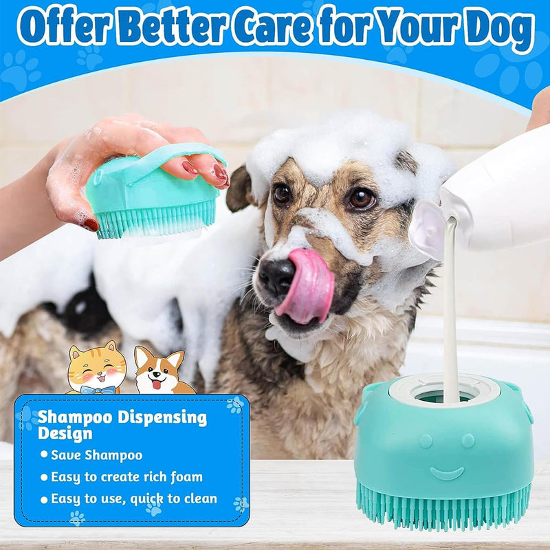 Soft Dog Brush Short Hair Dog Washing Brush Shower Brush Bath Brush Bath Brush Dog Cat Rubber Comb Silicone Puppy Bath Grooming Soft Pet Cleaning Massage (3 Brushes) - PawsPlanet Australia