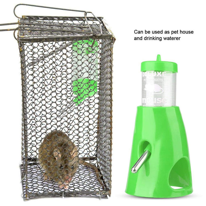 Hamster Water Bottle, 80ml No Drip Plastic Automatic Drinking Feeder with Base Small Pet Hideout for Hedgehog Hamster Gerbils Dwarf(Blue) Blue - PawsPlanet Australia