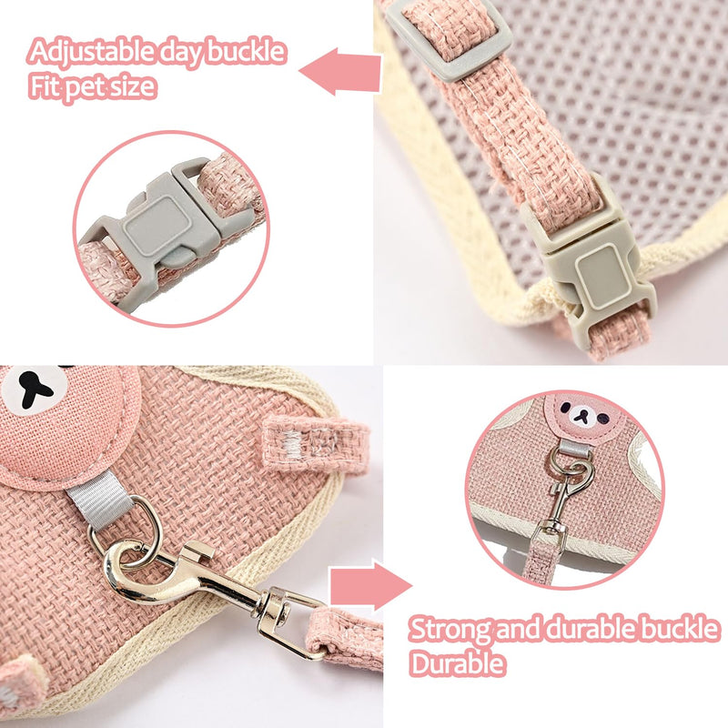 Taicols Pack of 2 Adjustable Leashes for Rabbits, 120 cm Breathable Vest Harness, Soft Rabbit Harness, Cat Harness Pet Leash for Bunny Cat Hamster Pet Walking Outdoor (A) A - PawsPlanet Australia