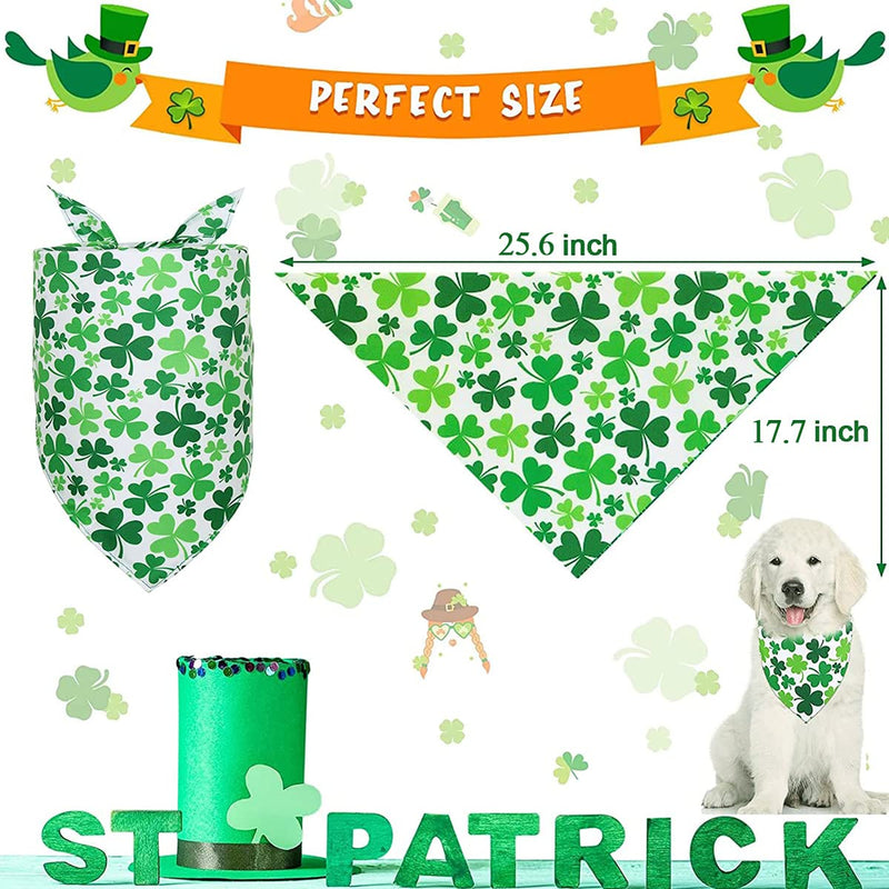 St Patrick's Day Dog Costume, Puppy Clover Bow tie Headband Green Dress Skirt Outfit, Pet Shamrock Irish Bandana Triangle Bibs Scarf Skirt for Small Medium Dogs Cats Dress Up (Clover Headband) clover headband - PawsPlanet Australia