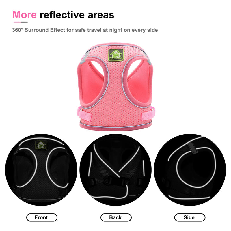 NeuWee Cat Harness with Leash Escape-Proof, Cat Harness Leash Set with Cat Collar, Cat Leash with Harness for Cats, Adjustable Reflective Cat Harness for Kitten Dog (XS, Pink) XS - PawsPlanet Australia
