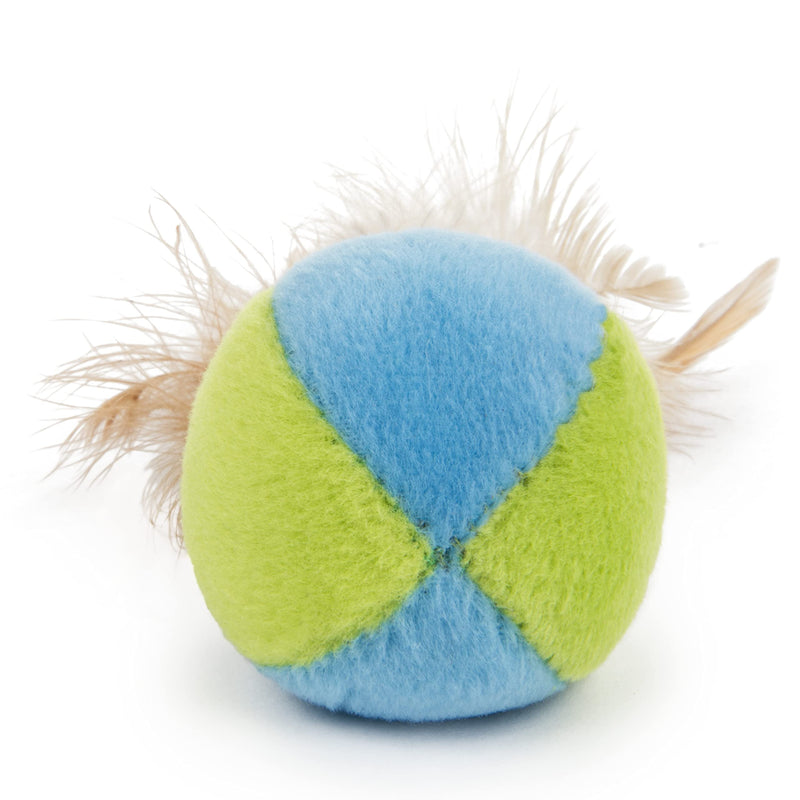 SmartyKat Multi-Textured Fuzzy & Feather Toys for Cats & Kittens, Mimics Look & Feel of Prey, Fun & Interactive Play - Multiple Styles Flutter Balls, 2-Set - PawsPlanet Australia