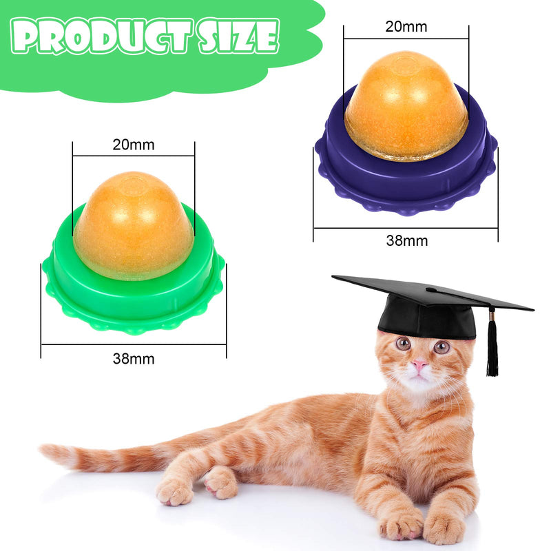 Tinideya 12 Pieces Cat Snacks Candy Ball Cat Licking Sugar Energy Ball Edible Catnip Balls Toy Kitten Sweet Ball Solid Candy for Cat Kitten Green, Blue - PawsPlanet Australia