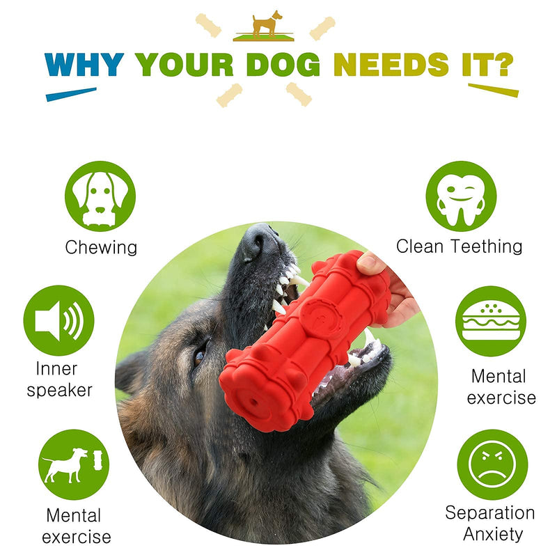 Dog Chew Toys for Aggressive Chewers Large Breed, Dog Squeaky Toys-100% Non-Toxic Natural Rubber, Durable Dog Toys, Dog Teeth Cleaning Toys for Medium Large Dogs, Interactive Dog Toys-Milk Flavor - PawsPlanet Australia