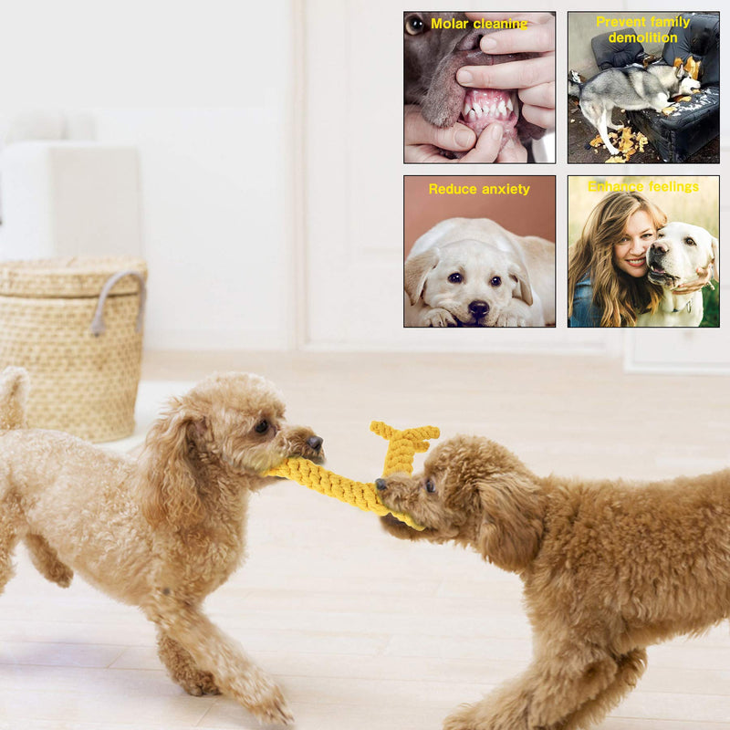 Puppy Rope Dog Toy Cotton Rope Knot Teething Chew Toys Boredom Dogs Rope Duck & Giraffe 2 Packs Teeth Cleaning Chew Toy Interactive Pet Play Training Toys - PawsPlanet Australia