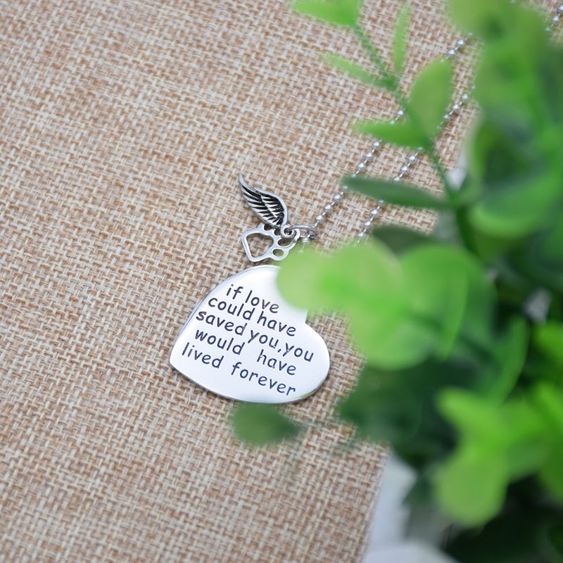 O.RIYA Loss of Pet Necklace, Dog Cat Hand Stamped Jewelry, Pet Memorial Necklace Grey - PawsPlanet Australia