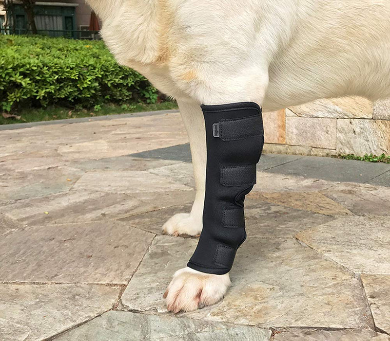 Rantow Long-Legs Dog Joint Brace Canine Rear Leg Hock Wraps Arthritis Heals Protector Prevents Injuries Sprains Helps Loss Stability (S, Black-1 Piece) S - PawsPlanet Australia