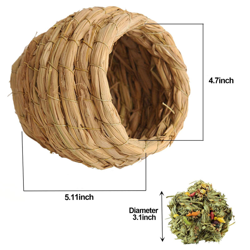 kathson Birdcages Straw Bird Nests Natural Grass Woven Birdhouse Resting Breeding Nesting Cages Hideaway Shelter for Finch Canary Budgie Lovebird Pearl Bird and Small Parrot - PawsPlanet Australia