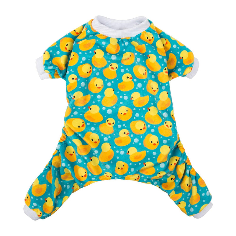 CuteBone Dog Pajamas Yellow Ducks Dog Apparel Dog Jumpsuit Pet Clothes Pajamas Coat Xmas P50M Medium - PawsPlanet Australia
