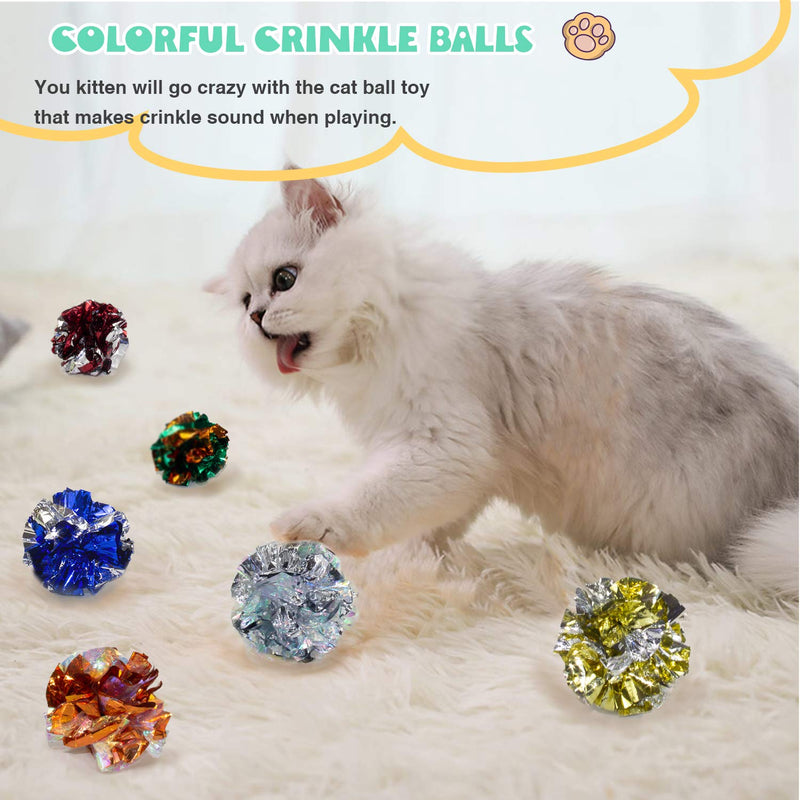 [Australia] - Cat Toys Variety Bundle Set, Interactive Cat Toy Set Including 30Pcs Soft Cat Toy Balls, 6Pcs Mylar Crinkle Balls and 3Pcs Cat Catnip Toys for Cat Kitten Having Fun Exerciser Playing 