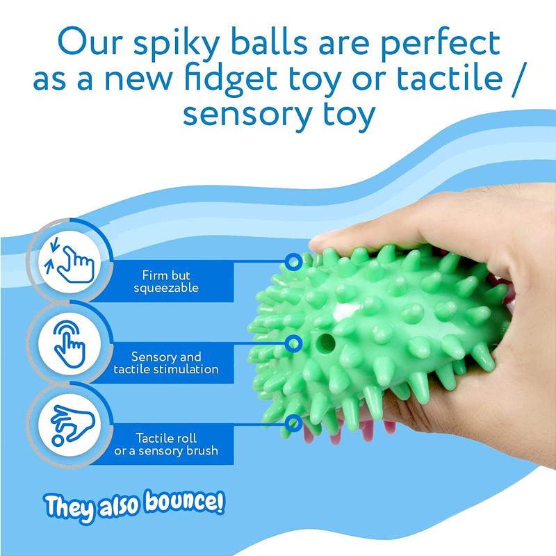 Dog Squeaky Balls Dog Toys:Soft Durable Bounce Balls for Puppy Small Medium Dogs,Great for Outdoor and Indoor Play,2.4Inch,Pack of 3 Spiky design 3 Pack - PawsPlanet Australia