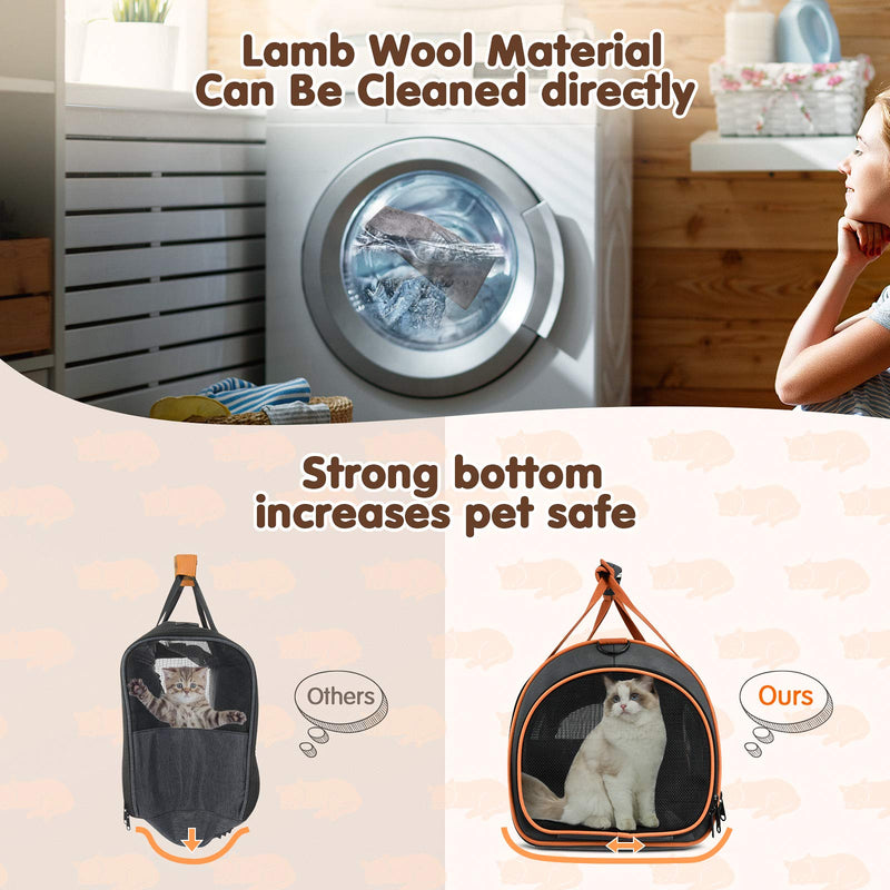 OKMEE Cat Carrier Puppy Carrier with 5-Side Breathable Foldable Mesh Windows with Robust Steel Frame Structure for Pet, Perfect For Airline/Train/Car Travel with Shoulder Strap - PawsPlanet Australia