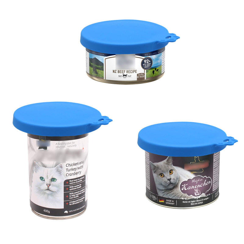 [Australia] - KTWD 5 Pack Can Covers for Pet Food Cans Soft Silicone Dog Cat Can Lids Universal Fit 3 Standard Size for Canned Food BPA Free Dishwasher Safe Easy to Clean Multicolor 