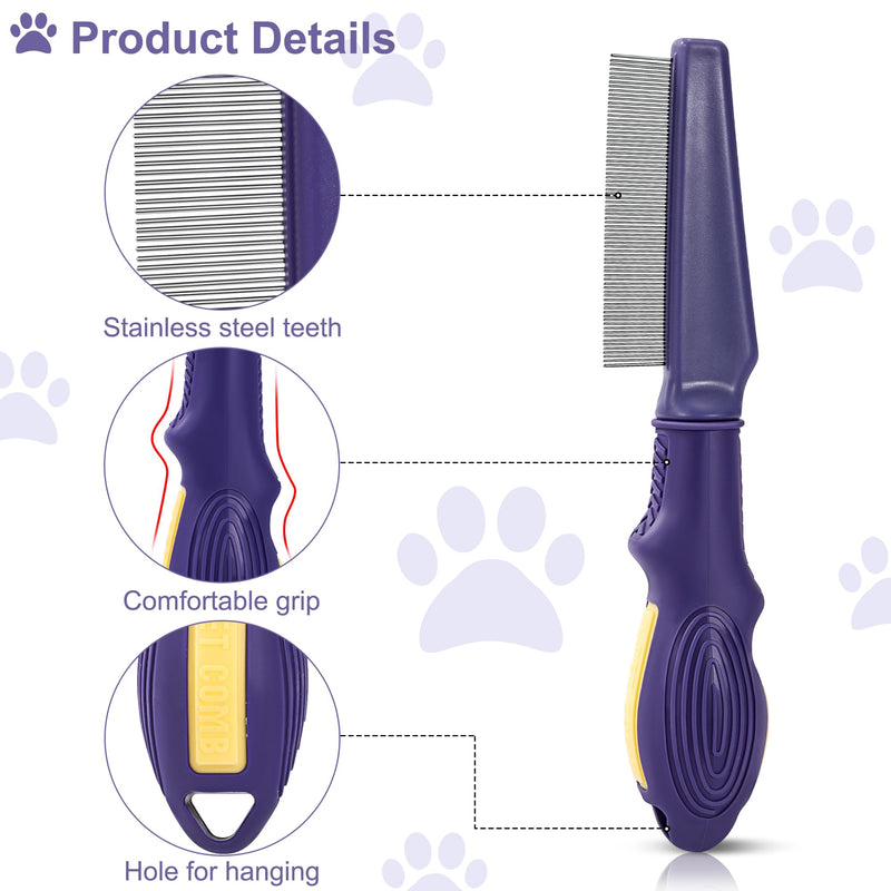 Flea comb for dogs and cats, professional lice comb with rounded metal teeth. Dog combs for effective protection against fleas, lice, ticks and other parasites - PawsPlanet Australia
