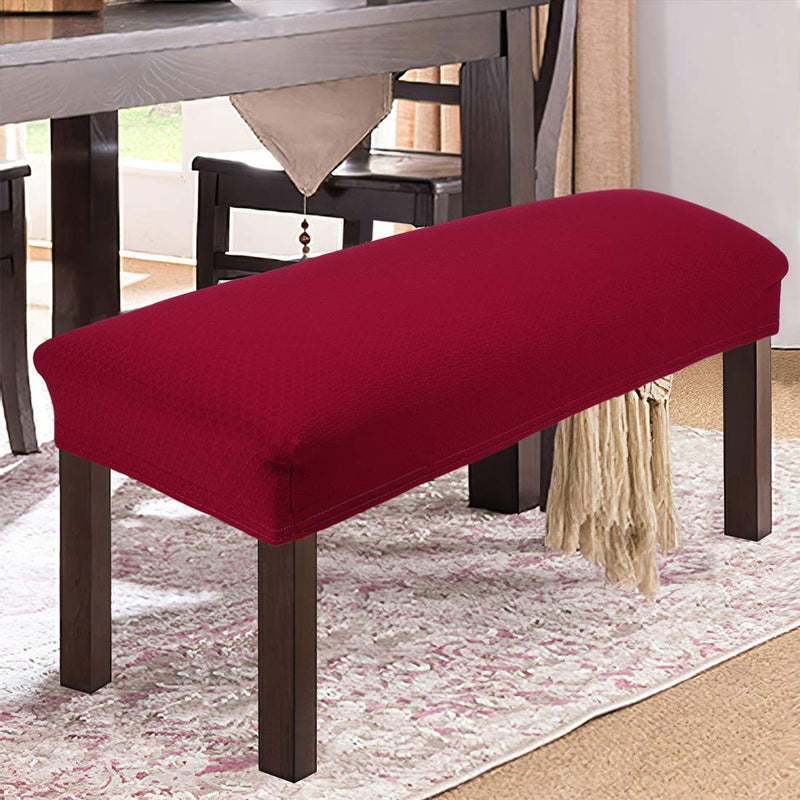 smiry Jacquard Dining Room Bench Covers, Stretch Spandex upholstered Bench Slipcover, Removable Washable Bench Protectors(15.7'' x 43.3'', Burgundy) M-15.7'' x 43.3'' - PawsPlanet Australia