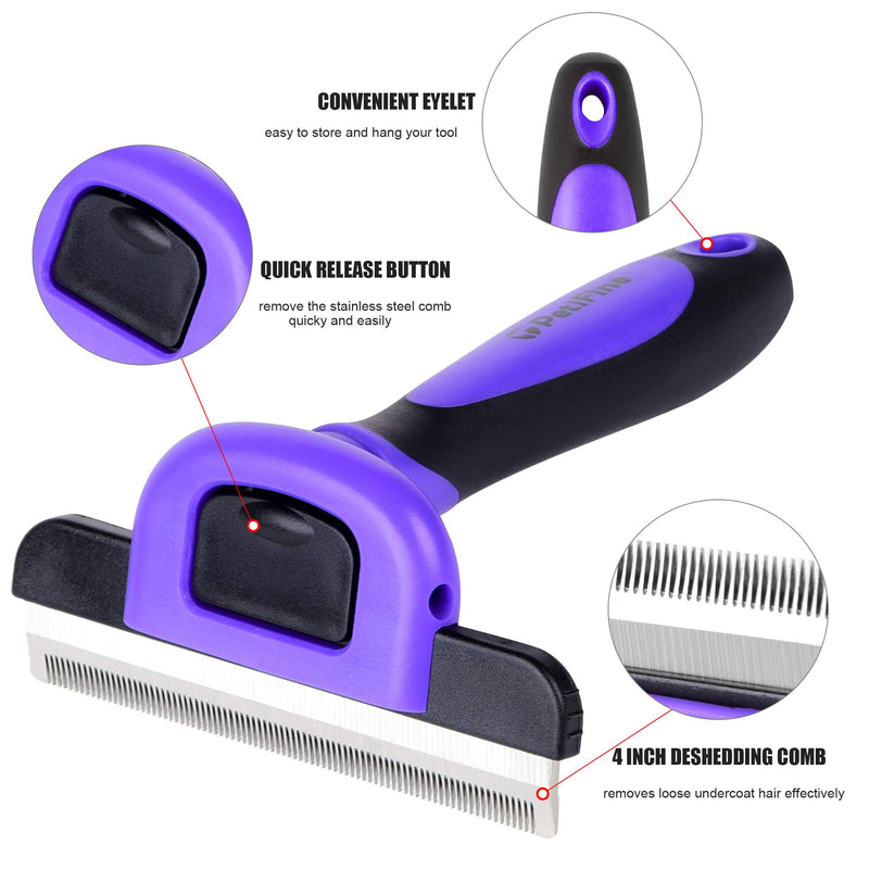 PetiFine Pet Grooming Brush for Dogs and Cats, Professional Deshedding Tool Effectively Reduces Shedding by Up to 95% for Short Medium and Long Pet Hair - PawsPlanet Australia