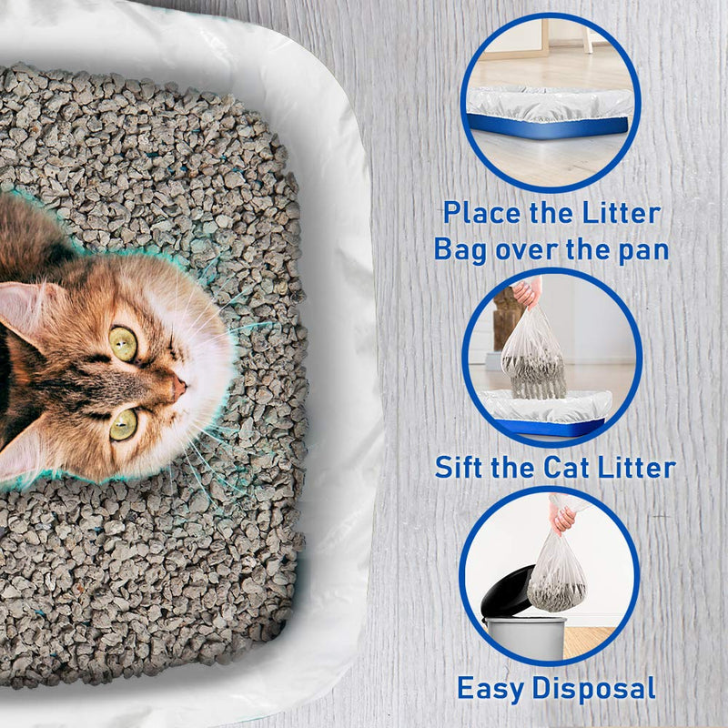 [Australia] - Alfapet Kitty Cat Pan Disposable, Elastic Sifting Liners- 5-Pack + 1 Solid Transfer Liner -for Large, X-Large, Giant, Extra-Giant Size Litter Boxes- with Easy Fit Sta-Put Technology - Pack of 6 