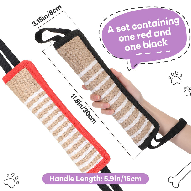 Amylove 2 Pcs Dog Tug Toy, Tug of War Dog Toy, Tough Jute Dog Bite Pillow with 2 Handles for Small Medium Large Dogs Puppy Training Interactive Play - PawsPlanet Australia
