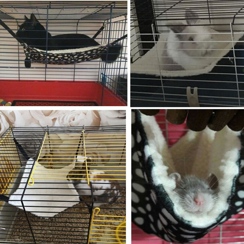 [Australia] - TXIN Cat Hammocks Small Pet Polk Dot Cage Hammock Comfortable Soft Warm Hanging Hammock Bed for Ferret, Rat, Rabbit, Small Cats Dogs 