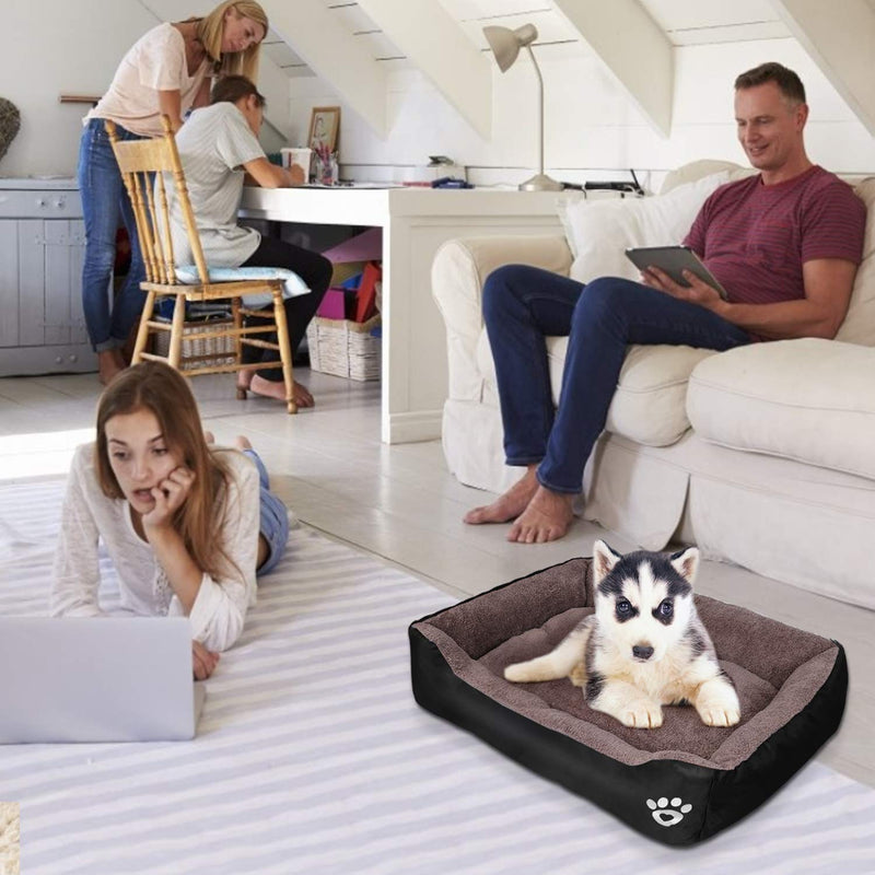 PUPPBUDD Pet Dog Bed for Medium Dogs(XXL-Large for Large Dogs),Dog Bed with Machine Washable Comfortable and Safety for Medium and Large Dogs Or Multiple (L-Small-27.6''x19.7'', Black) L-Small-27.6''x19.7'' - PawsPlanet Australia