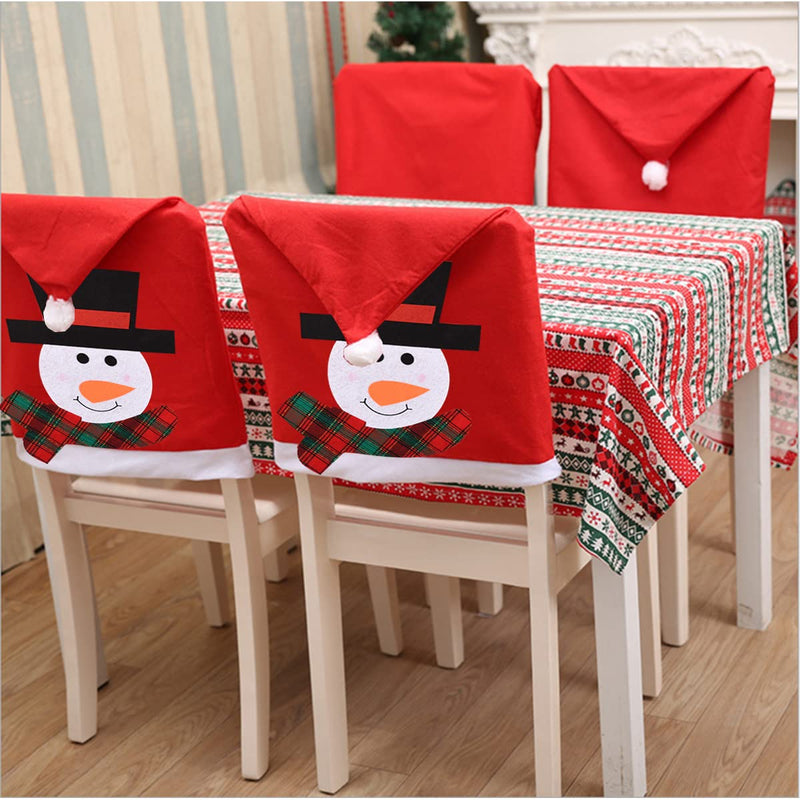 Christmas Dining Chair Slipcovers Beautiful Chair Back Covers Xmas Chair Covers Decoration for Christmas Banquet Holiday Festival Decor - PawsPlanet Australia