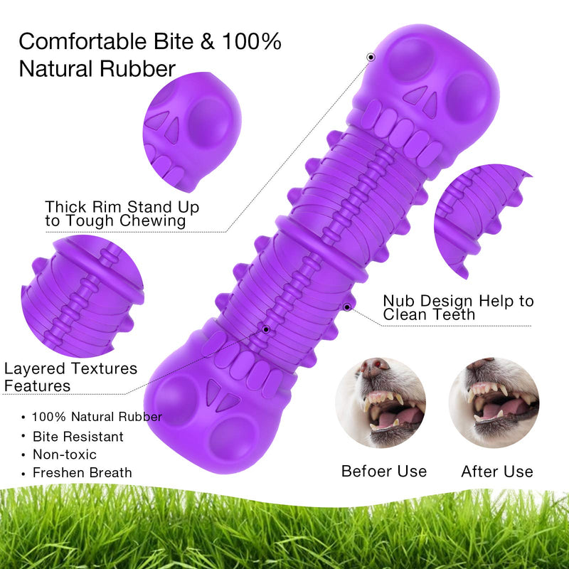Squeaky Dog Toys for Aggressive Chewers-Almost Indestructible Dog Chew Toys for Natural Rubber, Teeth Cleaning Chews for Medium Large Dogs - PawsPlanet Australia