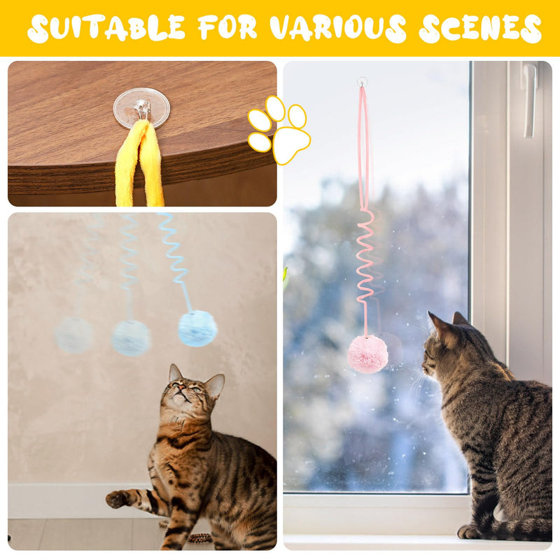 Pack of 4 cat toys hanging door frames, interactive toy set for cats, cat toys for door frames, teaser cat toy, bouncing retractable for cat run, decompression, games - PawsPlanet Australia