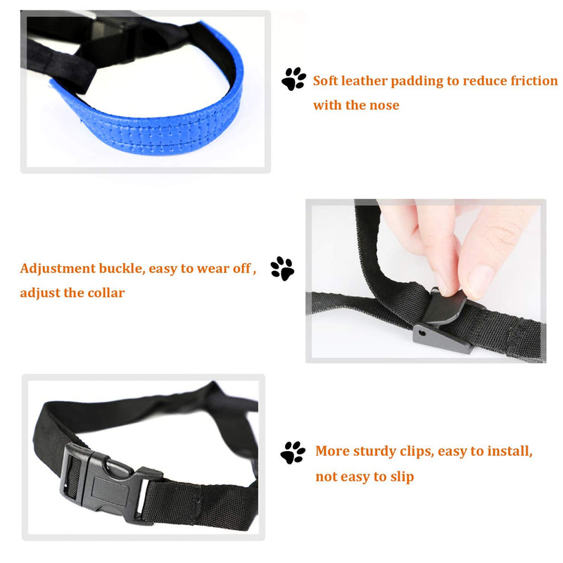 ILEPARK Dog Head collars Halter, Head Harness for Dogs with Padded Leather, Anti pulling, Adjustable, Training tool (L, Black) L - PawsPlanet Australia