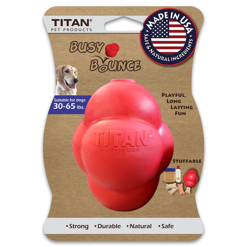 [Australia] - Titan Busy Bounce, Tough Durable Treat Dispensing Dog Toy With Unpredictable Bounce | Made in USA Large 