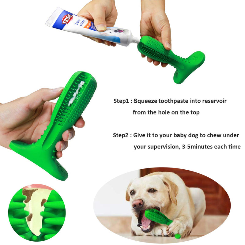 Dog Dental Care Toothbrush, Dogs Teeth Cleaning Bite Resistant Chew Toy/Natural Nontoxic Rubber Molar Stick for Kissable Small & Large Pets Puppy - PawsPlanet Australia