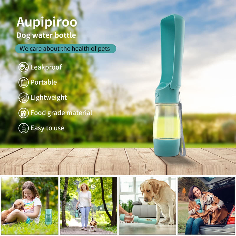Portable Dog Water Bottle, Dog Travel Water Bottle, Foldable Leak Proof Pet Water Bottle Dispenser for Puppy Small Medium Large Dogs Outdoor Walking Hiking and Traveling (13 OZ Water +6.8 OZ Food) - PawsPlanet Australia