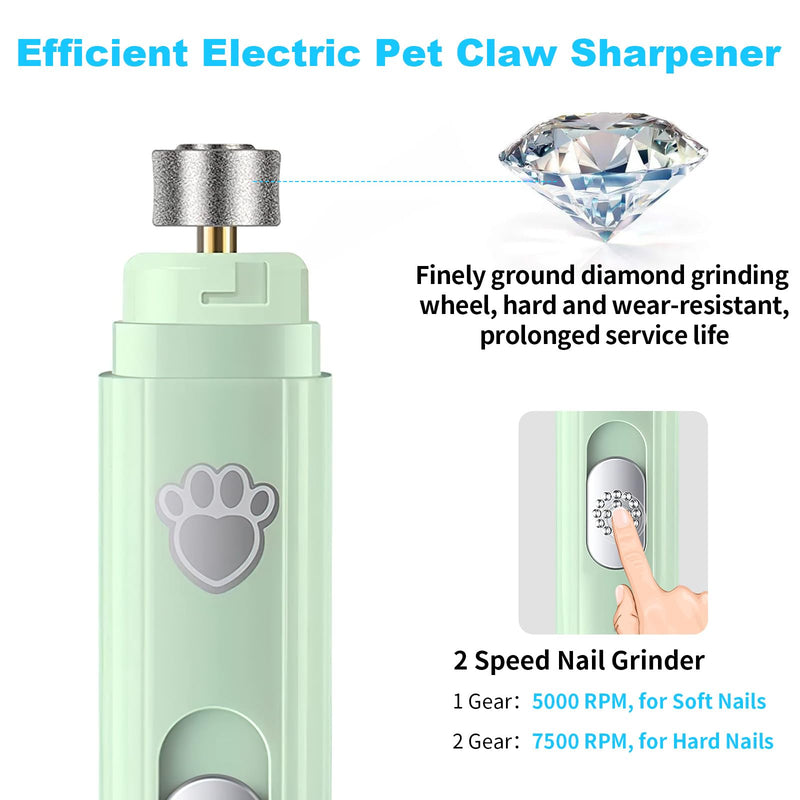 Czemo Professional Claw Grinder for Dogs, Portable Quiet Claw Trimmer for Dogs and Cats with Claw Scissors, 2 Speeds, Claw Care Cutter for Medium and Small Dogs and Cats - PawsPlanet Australia