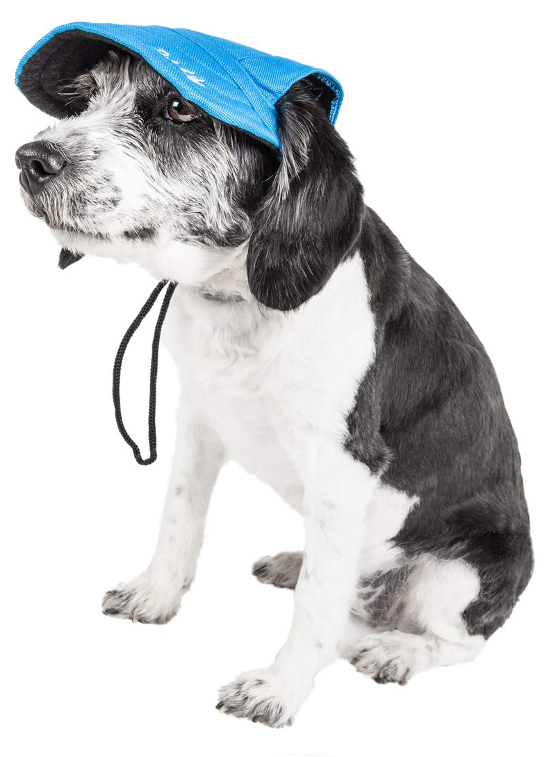 [Australia] - Pet Life 'Cap-Tivating' Uv Protectant Adjustable Fashion Dog Hat Cap Large Blue 