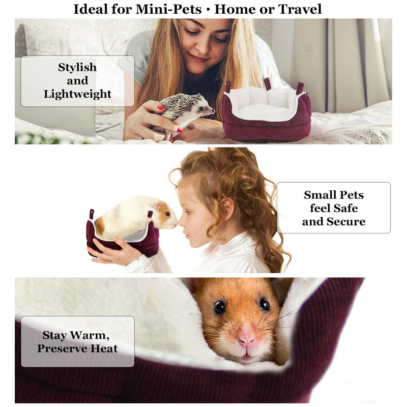 [Australia] - Meric Cuddle Cup for Small Animals, with Removable Cushion, Soft & Comfy Fleece Lined Cotton Bedding, for a Cozy, Comfortable Sleep, Plush Habitat Nest for Gerbils, Baby Guinea Pig & Hamsters 