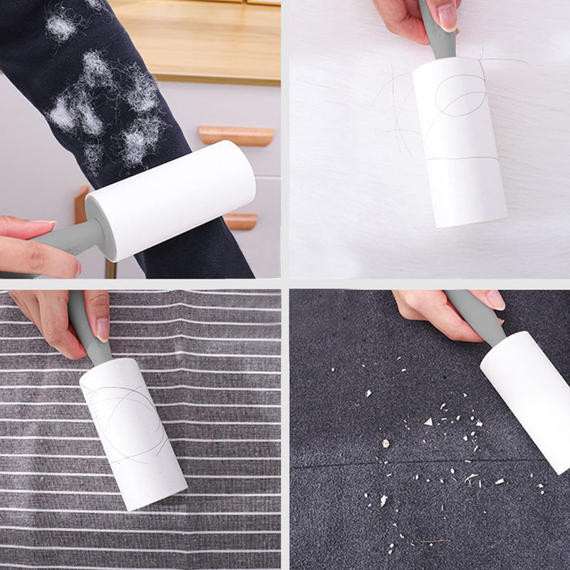 Puki Diary lint roller 6 rolls with 60 sheets each + 1 dispenser, extra sticky lint roller, pet hair remover lint brush for pet hair, clothing, sofa, bed, dog hair and carpet - PawsPlanet Australia