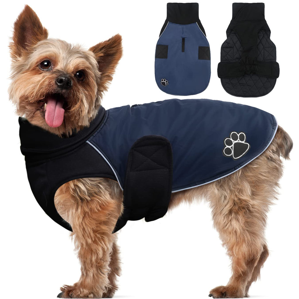 ALAGIRLS Dog Coat Waterproof Dog Jacket Winter Vest Windproof Warm Dog Raincoat for Medium Large Dogs with Safe Reflective Strips Dark Blue LL (Chest Circumference: 55-68cm) - PawsPlanet Australia