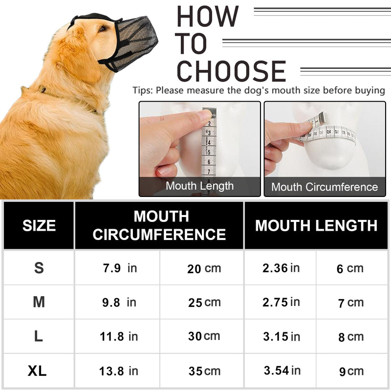 Dog Muzzle, Adjustable Dog Muzzles to Stop Eating, Biting and Barking, Fully Closed Muzzle for Medium Small Large Dogs (S) S - PawsPlanet Australia