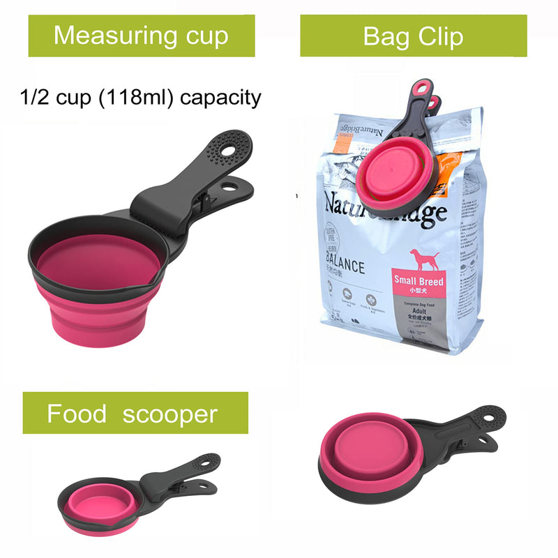 Collapsible Travel Dog Bowls with Measuring Cup and Spoon Set,Portable Dog Bowls for Food and Water Feeding,Collapsible Cat Bowls for Small,Medium,Large Size Dogs and Cats,Silicone Pet Travel Bowls - PawsPlanet Australia