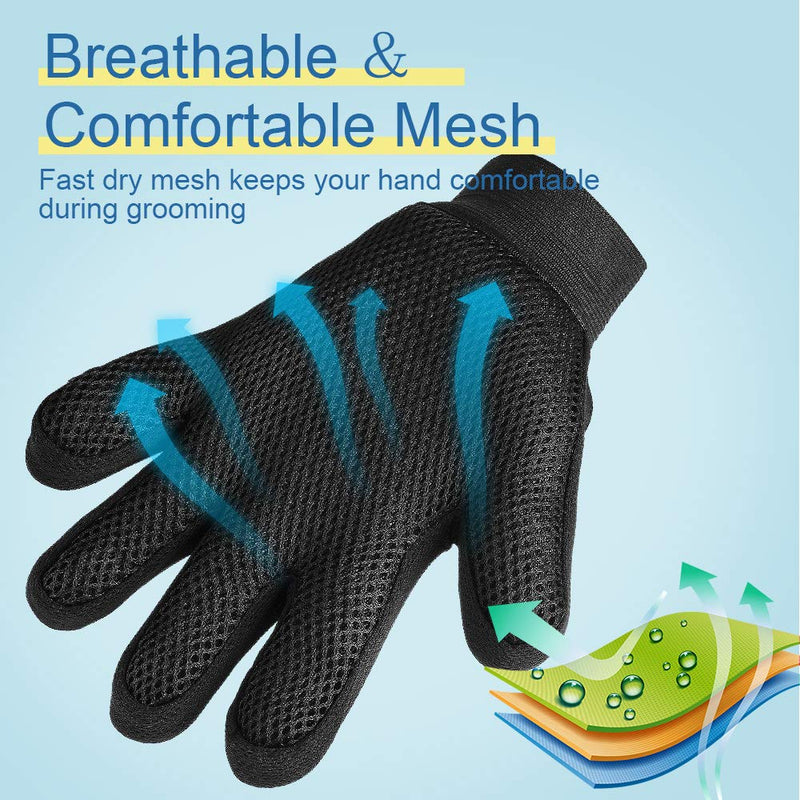 YWD Pet Grooming Glove Hair Remover Brush Hair Removal Gloves-Efficient Pet Hair Removal Set-Easily Groom Long Hair and Short Hair of Cats and Dogs-1 Pair 1 Pair(Blue) - PawsPlanet Australia