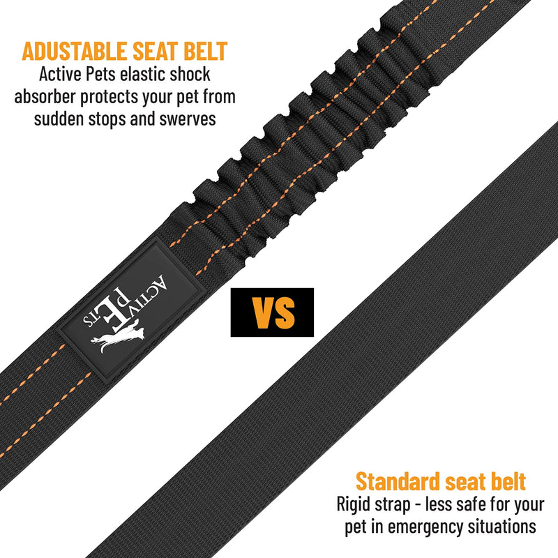 Active Pets Dog Seatbelt, Adjustable Safety Dog Seat Car Harness, Dog Seat Belt for Pets - Durable Dog Seatbelts for Cars - Dog Car Seat Belt for Dogs, Dog seat Belts for Large Dogs, Medium, & Small 1 Pack Orange - PawsPlanet Australia