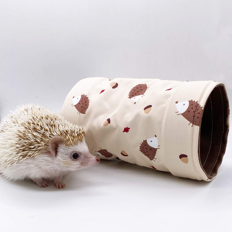 Handmade Small Animal Tunnel Collapsible Pet Play Toy Tunnel Tube for Dwarf Rabbit Hamster Guinea Pig Toys Chinchilla Sugar Glider Hedgehog Hideout Cave Beige - PawsPlanet Australia