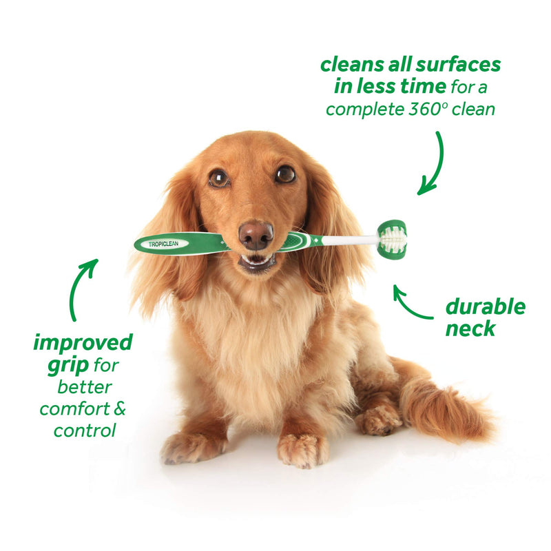 TropiClean Fresh Breath Clean Teeth Oral Care Brushing Solutions - Complete Dental Defense Against Plaque & Tartar - Healthy Mouth - Faster Brushing Small Dog Original Kit - PawsPlanet Australia