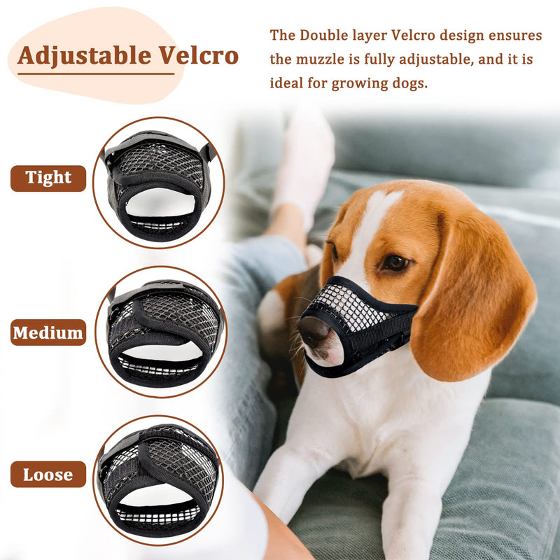 Dog Muzzle, Breathable Mesh Muzzles for Small Medium Large Dogs, Chihuahua Muzzle for Biting and Chewing, Adjustable Puppy Muzzle for Jack Russell Terrier, Dachshund, Beagle, Golden Retriever Black M: (Snout 7¬Ω"- 9¬Ω") - PawsPlanet Australia