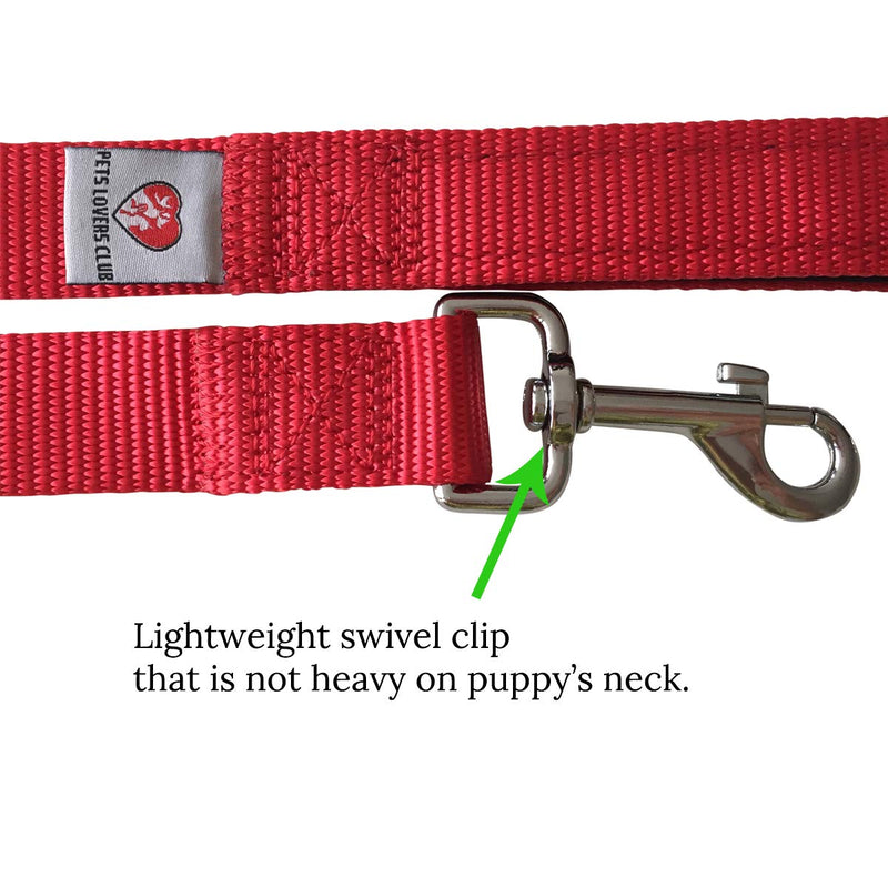 [Australia] - Dutchy Brand Heavy-Duty Dog Leash - Training-Lead with Comfortable Handle - 6 Feet Long by 1 Inch Wide - Perfect Length to Control Strong Dog and Puppy That Likes to Pull Puppies and Small Dogs (1-layer) Red 