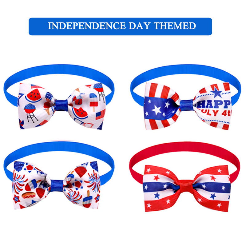 PTFNY 12 PCS Dog Bow Ties Collar for Spring Summer Independence Day Adjustable Bowties for Small Dogs Puppies Cats - PawsPlanet Australia