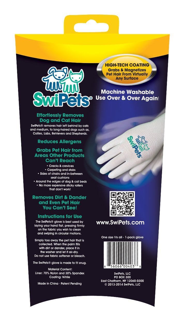 [Australia] - SwiPets Pet Hair Cleaning Glove 1-Pack Blue 