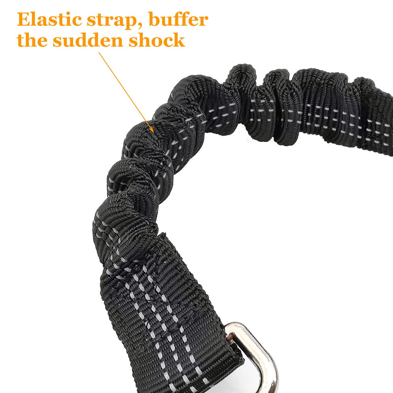 Xundefeng 2 Pieces Dog Car Harnesses Seat Belt Dog Leash Anti Shock Shock Absorber Pet Cat Dogs Bungee Flexi Leash Adjustable Lead Clip Seat Belts Black - PawsPlanet Australia