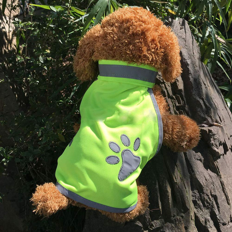 MOVKZACV Dog Safety Yellow Reflective Vest with Leash Hole- High Visibility Pet Clothes Safety Night Dog Vest, Keep Your Dog Visible S - PawsPlanet Australia